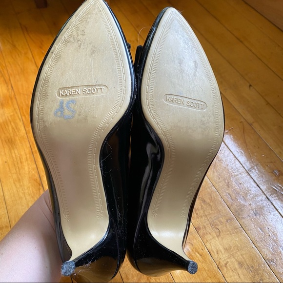 Vintage Karen Scott Pumps Patent with Bow US 8 - Picture 5 of 6